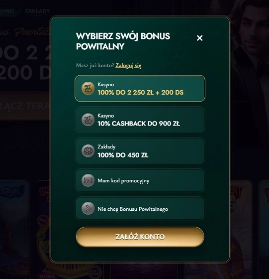 Formularz rejestracyjny w Cashed Casino